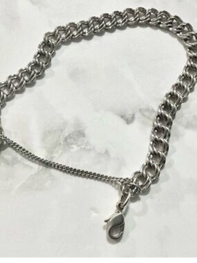 Authentic James Avery .925 Sterling Silver Double Curb Chain Bracelet 7.1g 7”